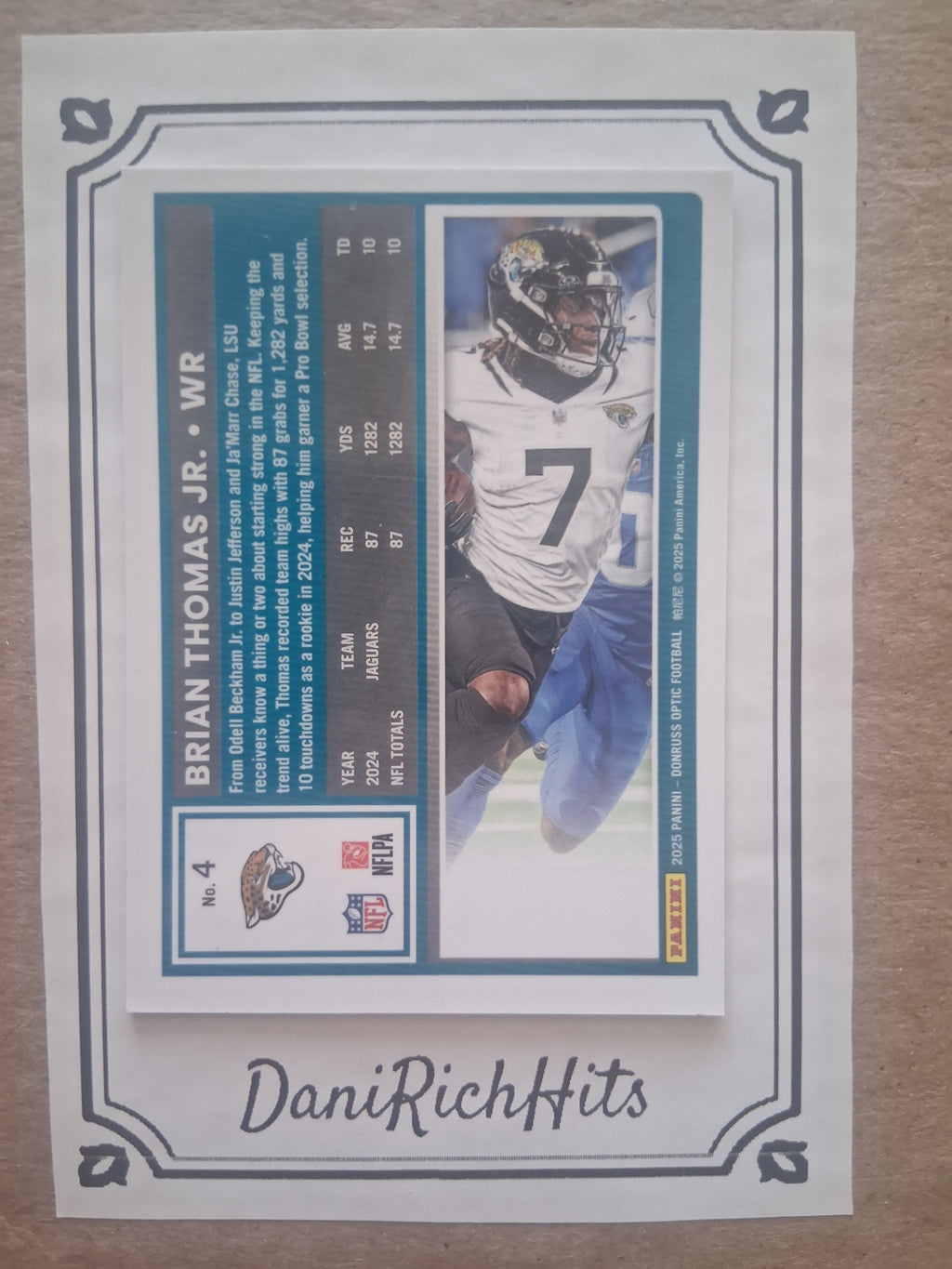 2025 Panini Donruss Optic Brian Thomas Jr. #4 NFL