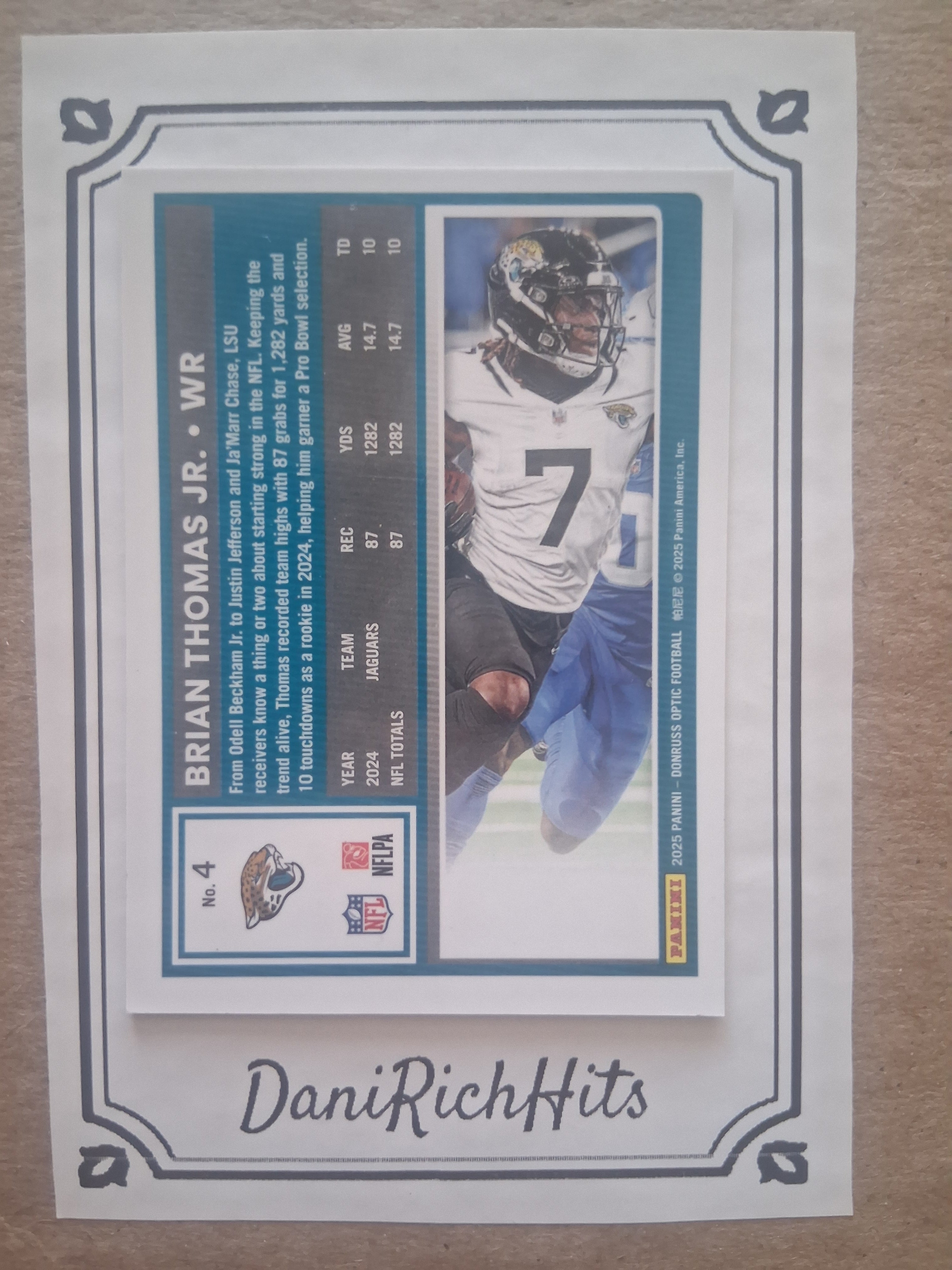 2025 Panini Donruss Optic Brian Thomas Jr. #4 NFL