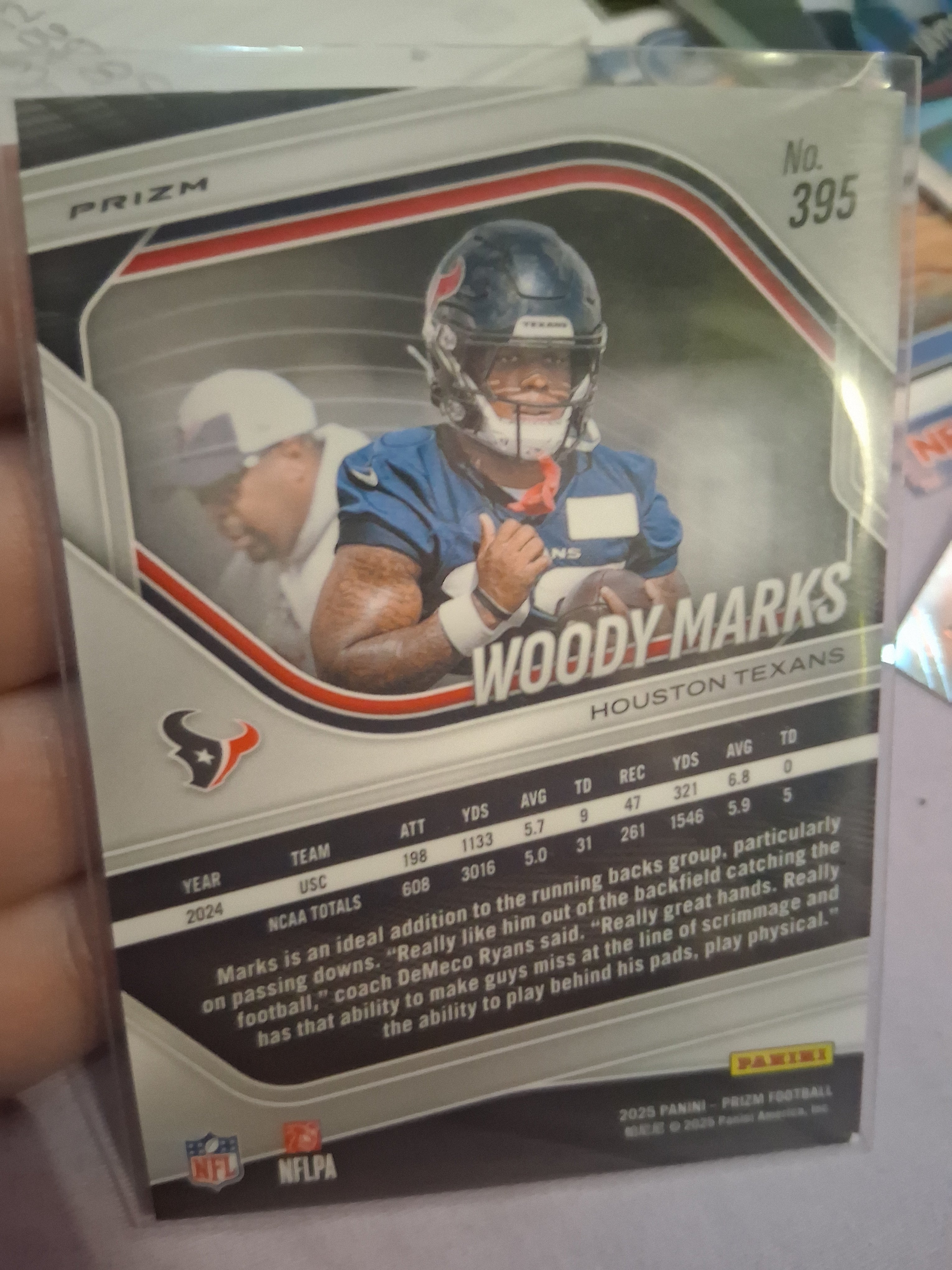 2025 Panini Prizm Woody Marks #395 Red Flash Prizm Houston Texans NFL