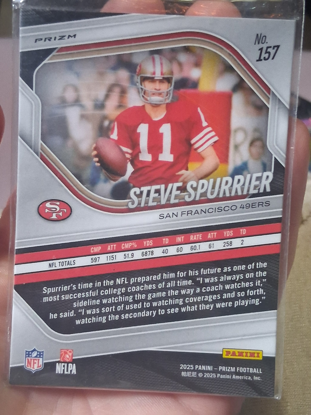 2025 Panini Prizm Steve Spurrier #157 White Disco Prizm 49ers