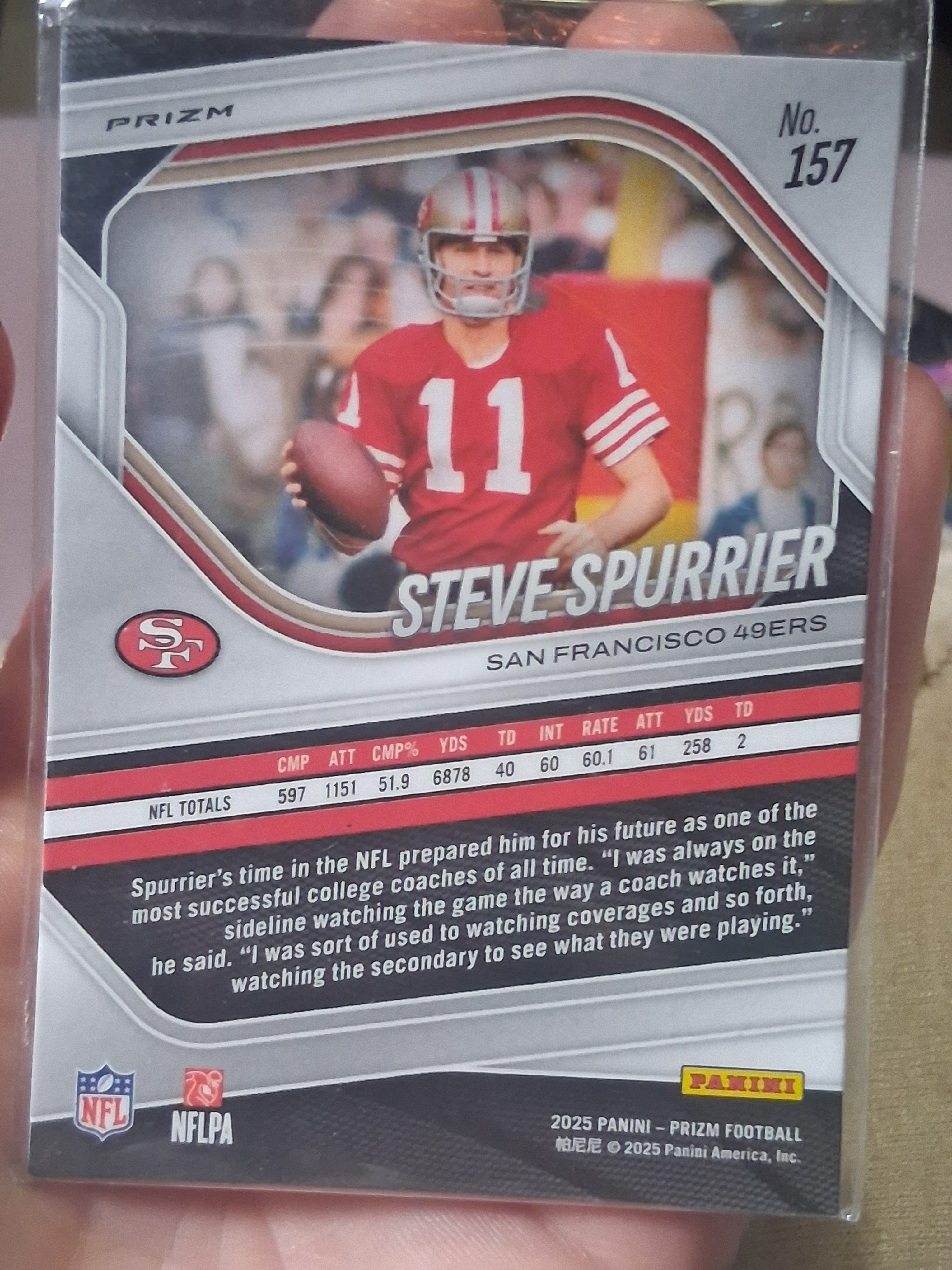 2025 Panini Prizm Steve Spurrier #157 White Disco Prizm 49ers