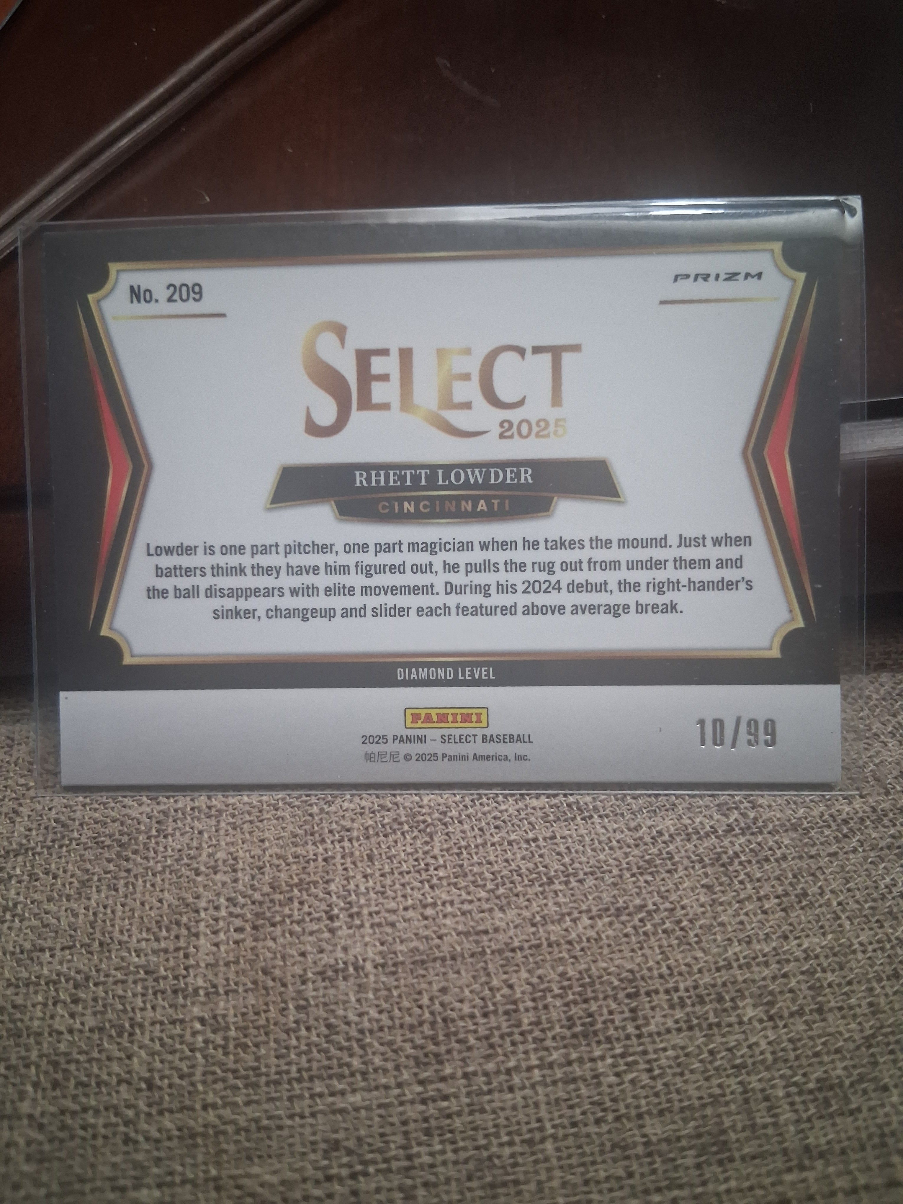 2025 Panini Select Rhett Lowder #209 Tri-Color Prizm /99 Diamond Level