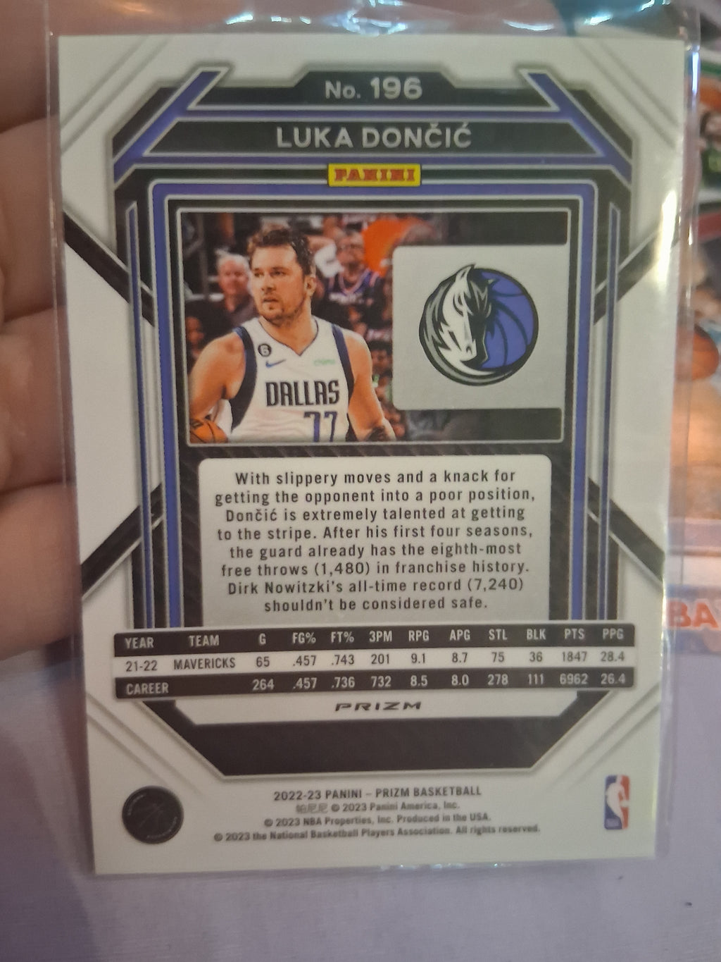 2022-23 Panini Prizm Basketball Luka Doncic #196 Pink Ice Prizm Mavericks